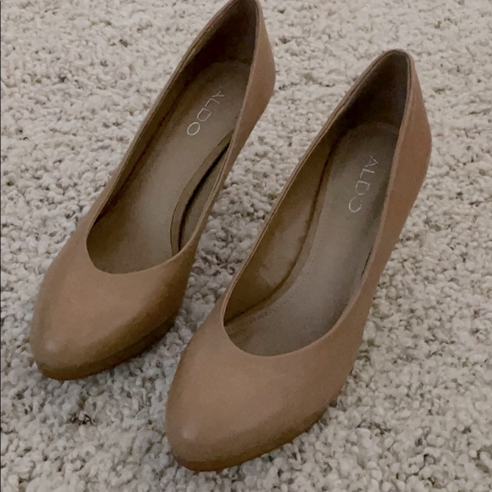Camel colored pumps